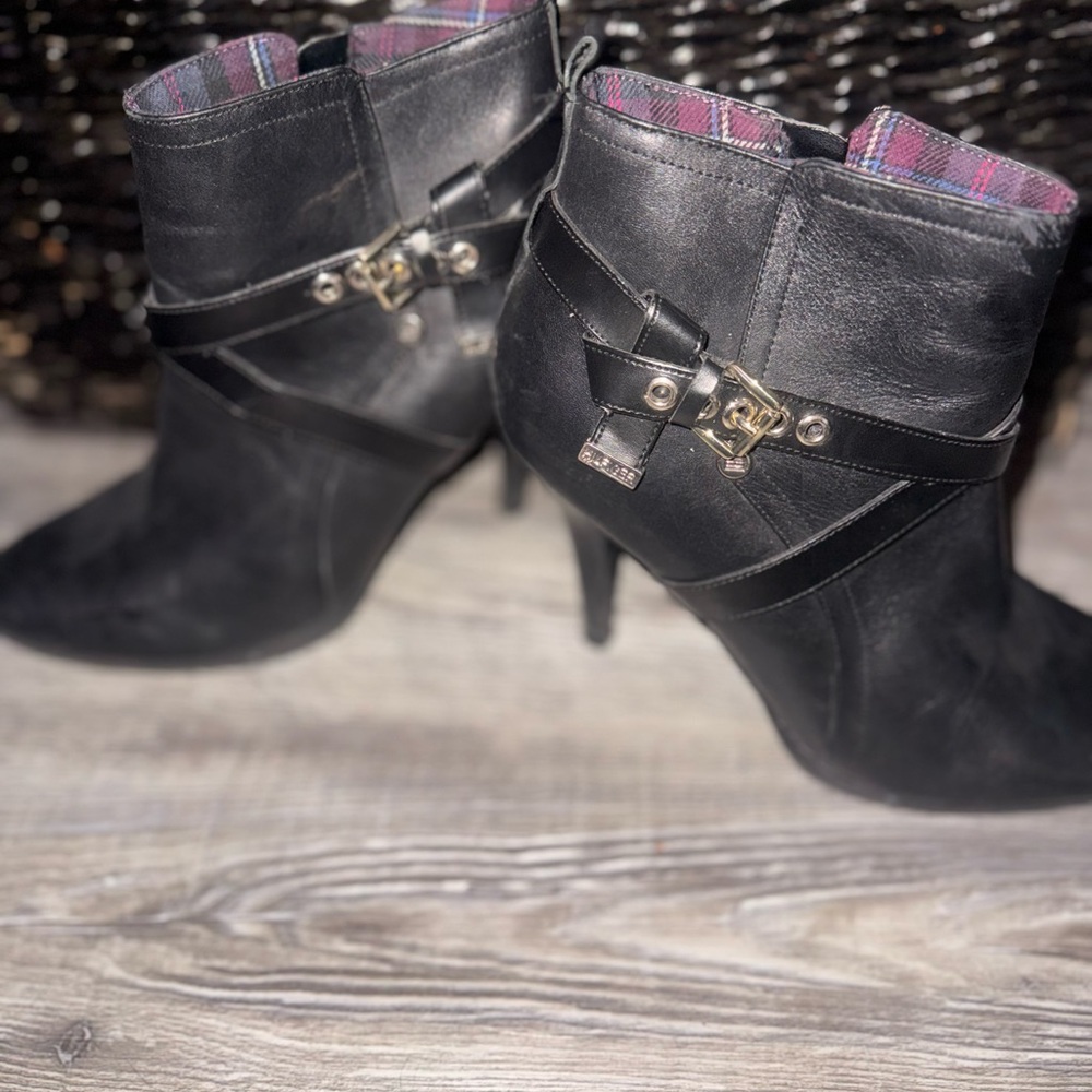 Tommy Hilfiger Black Ankle Boots with Buckle Detail